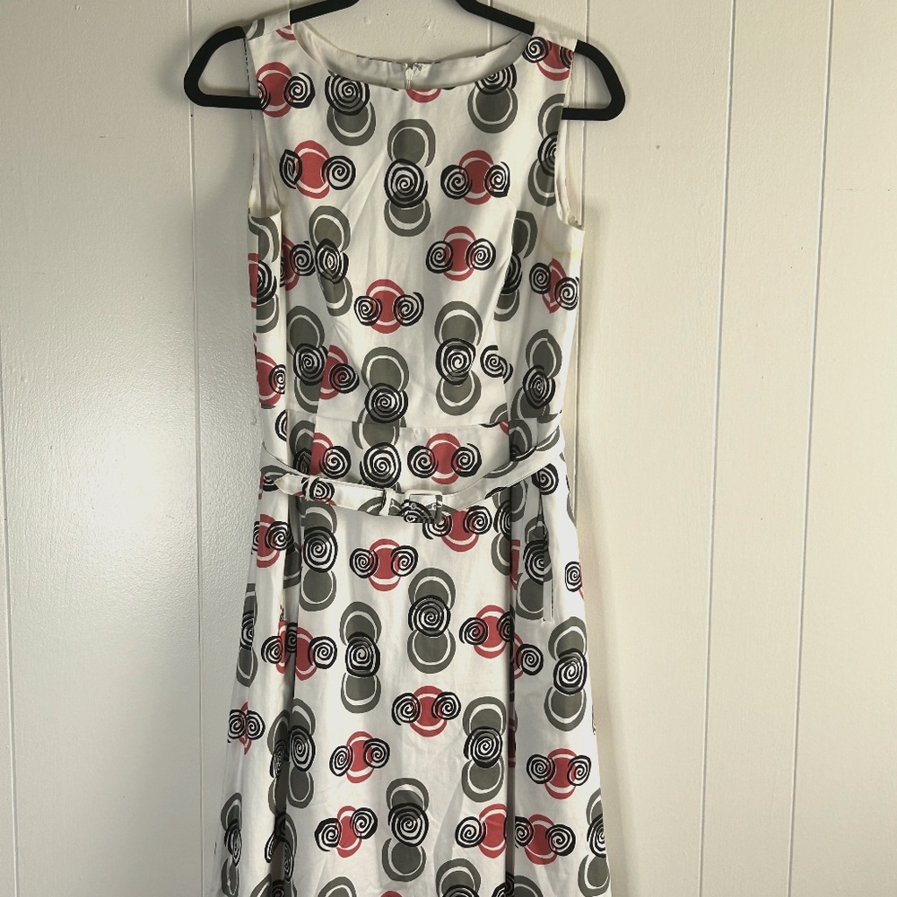Anne Klein White Patterned Dress Size 4